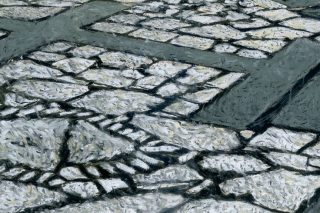 Πλακόστρωτο στου Λουμπαρδιάρη-Λαδοπαστέλ σε χαρτί